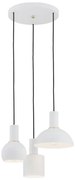 Argon 1468 - Lampadario su corda SINES 3xE27/15W/230V bianco