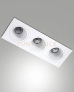 Leon cornice di faretti incasso 3 luci bianca attacco gu10 35,5x12,8cm