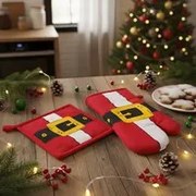 Set guanto e presina Babbo Natale