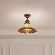 Plafoniera soffitto Louisanne Lindby, dimmerabile, Marrone / Ruggine, Cucina, Metallo, Marittimo, Plafoniera