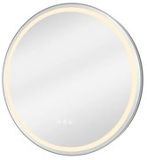 Specchio con illuminazione integrata bagno tondo SENSEA L 60 x H 60 x P 3 cm grigio / argento