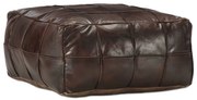Pouf Marrone Scuro 60x60x30 Cm İn Vera Pelle Di Capra /