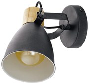 Applique Moderna Coswarth 1 Luce Metallo Grigio E Marrone