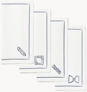 Set di 4 tovaglioli ricamati Tutti