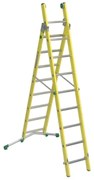 Scala a sfilo FACAL Vetroprima in fibra di vetro 2 rampe da 9 gradini portata massima 150 kg EN 131 per lavori fino a 5.7 m