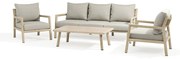 ENCANTO - salotto con struttura in alluminio verniciato effetto legno e cuscineria