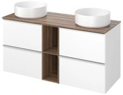 Mobile da bagno sospeso sotto lavabo L 120 x H 55 x P 45 cm bianco laminato opaco, 4 cassetti SENSEA Modern