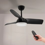 Lampadario Ventilatore da soffitto Black Face nero 24W illuminazione Led regolabile con telecomando M LEDME