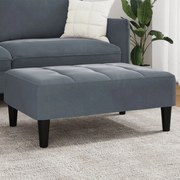 Poggiapiedi Grigio Scuro 77x55x31 Cm İn Velluto /
