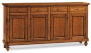 Credenza da 196 cm classica in legno noce lucido