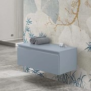 Cassettone sospeso bagno 80 cm blu pastello opaco   Iside