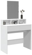 Toeletta con specchio bianco 80x41x144,5 cm