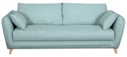 Divano letto scandinavo 3 posti in tessuto blu ghiaccio con materasso 10 cm CREEP