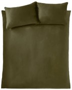 Set copripiumino e federa color kaki in velluto per letto matrimoniale e per letto esteso 230x220 cm Kingsley – Catherine Lansfield