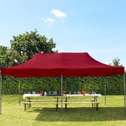 TOOLPORT 3x6m gazebo pieghevole, PREMIUM acciaio, rosso - (600079)