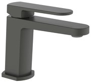 Rubinetto per lavabo a canna bassa getto laminare cristallino Zefir grigio verniciato a polvere opaco AQUASANIT