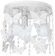 Plafoniera per bambini ELZA farfalle 3xE27/60W/230V bianco