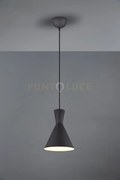 Enzo sospensione 1 luce attacco e27 doppio cono metallo antracite d...