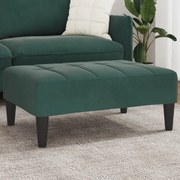 Poggiapiedi Verde Scuro 77x55x31 Cm İn Velluto /