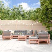 Set divani giardino 10pz con cuscini legno massello di douglas