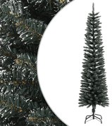 Albero di Natale Artificiale Sottile con Base Verde in PVC, 180 cm