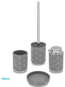 Accessori D'Appoggio "Dallas" Set 4 Pezzi In Ceramica Grigio