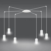 Lampadario a Sospensione in Acciaio TRAKER 6 BLACK e WHITE Colore del corpo Bianco