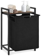 Cesto portabiancheria REX marrone/nero