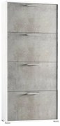 Scarpiera Puzzle 4 ante doppia profondità L 67 x H 147 x P 28 cm 24 paia, grigio