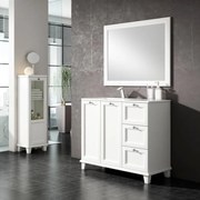 Mobile sottolavabo e lavabo Unike per vasca a sinistra neve L 100 x H 84 x P 45 cm, 2 ante 3 cassetti