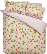 Set copripiumino e federa rosa per letto matrimoniale 3 pezzi 200x200 cm Strawberry Frills – Catherine Lansfield