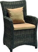 Poltrona da giardino con cuscino beige e braccioli Australia, struttura in alluminio seduta in rattan naturale marrone, L 65.4 x H 95 cm