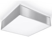 Plafoniera Quadrata in PVC da Soffitto 2xE27 HORUS 35 Grey da interno Colore del corpo Grigio