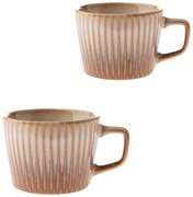 Tazze in set per cappuccino beige in gres 2 pz 190 ml Tone – Dakls
