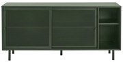 Cassettiera bassa in metallo verde scuro con ante scorrevoli 160x75 cm Veep - Unique Furniture