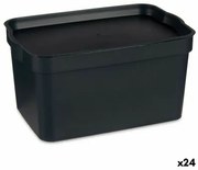 Scatola portaoggetti con coperchio Antracite Plastica 2,3 L 13,5 x 11 x 20 cm (24 Unità)