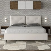 Letto senza rete imbottito 160x210 similpelle bianco Appia