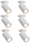 Set di 6 faretti da incasso moderni bianchi GU10 50mm - Chels