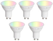 Set di 5 lampadine LED GU10 50mm trasparenti 4,7W 400 lm 2200-2400K
