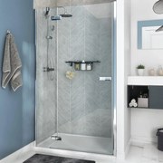 Porta doccia battente Neo, L 97.6-100.5 cm x H 200 cm x SP 8 mm, profilo cromo