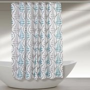 Tenda doccia 120x200cm in poliestere dalla fantasia a foglie con ganci