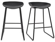 Sgabelli da bar design neri H65 cm (set di 2) PEBBLE