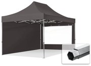 TOOLPORT 3x4,5m gazebo pieghevole PES con laterali (finestre panoramiche), PROFESSIONAL alluminio, grigio scuro - (600210)