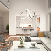Lampadario LED moderno Swirl  grigio 1700 lumen, ARTIKA