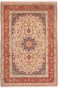 Isfahan Tappeto 320x210 Beige (Iran) Annodato A Mano