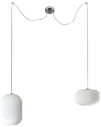 Lampadario Glamour Rebecca cromo paralume bianco E27 NOVECENTO