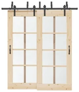 Kit Di Binari Per Porte Scorrevoli 200 Cm Acciaio Nero /