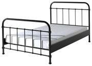 Letto per bambini in metallo nero, 120 x 200 cm New York - Vipack