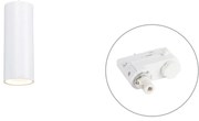Lampada a sospensione di design bianca con adattatore per binario trifase - Tubo trifase