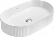 Mexen Grovo lavabo da appoggio scanalato 57 x 36 cm, bianco - 22305700